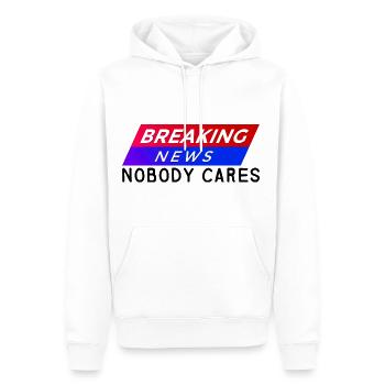 Breaking News, Nobody Cares 9 - Männer Premium Bio Hoodie - Weiß - Vorne - Nico (187cm)