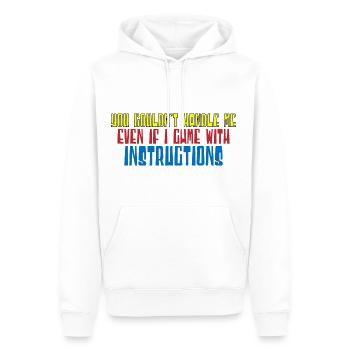 Vous ne pouviez pas me gérer même avec les instructions 4 - Sweat à capuche Premium bio Homme - blanc - Devant - Nico (187cm)