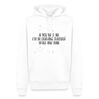 Je vais dériver dans l’espace et le temps - Sweat à capuche Premium bio Homme - blanc - Devant - Nico (187cm)