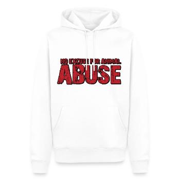 Aucune excuse pour la maltraitance des animaux 8 - Sweat à capuche Premium bio Homme - blanc - Devant - Nico (187cm)