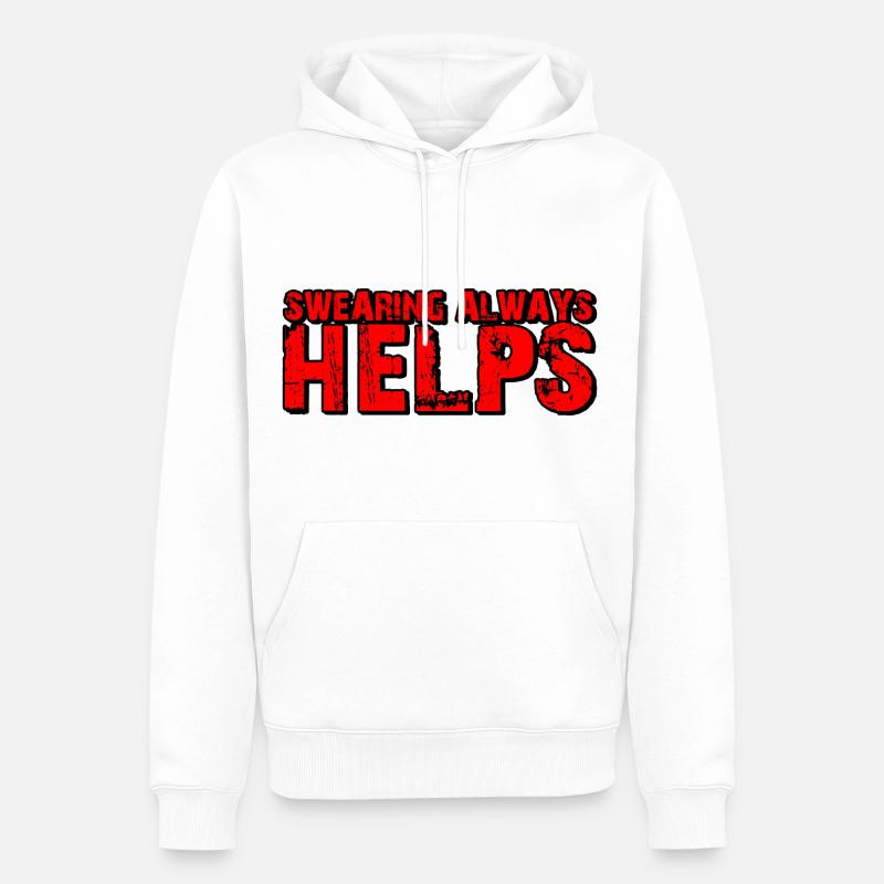 Swearing Always Helps 6 - Männer Premium Bio Hoodie - Weiß