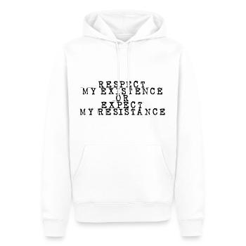 Respectez mon existence ou attendez-vous à ma résistance 7 - Sweat à capuche Premium bio Homme - blanc - Devant - Nico (187cm)