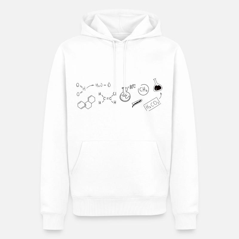 Chimie Formule structurale - Sweat à capuche Premium bio Homme - blanc