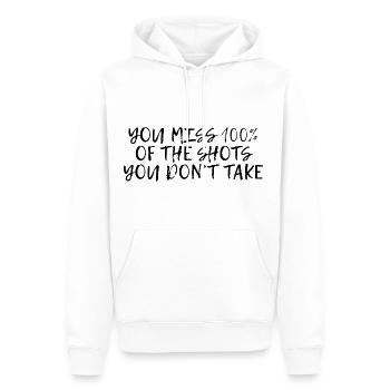 You Miss 100% Of The Shots You Don't Take 4 - Men’s Premium Organic Hoodie - white - Front - Nico (187cm)