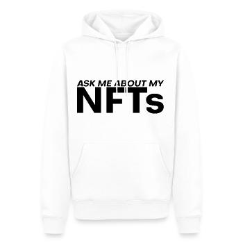 Posez-moi des questions sur mon Nfts 4 - Sweat à capuche Premium bio Homme - blanc - Devant - Nico (187cm)