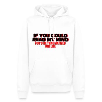If You Could Read My Mind, You'd Be Traumatized 2 - Men’s Premium Organic Hoodie - white - Front - Nico (187cm)