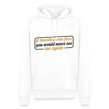 Si voyager était gratuit, je ne me reverrais jamais 4 - Sweat à capuche Premium bio Homme - blanc - Devant - Nico (187cm)