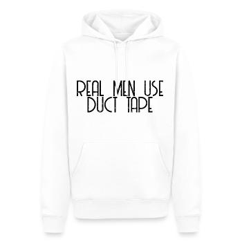 Les vrais hommes utilisent du ruban adhésif 2 - Sweat à capuche Premium bio Homme - blanc - Devant - Nico (187cm)