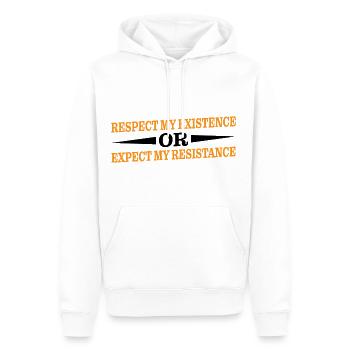 Respectez mon existence ou attendez ma résistance 19 - Sweat à capuche Premium bio Homme - blanc - Devant - Nico (187cm)