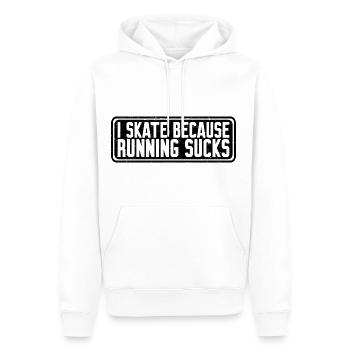 Je patine parce que courir craint 4 - Sweat à capuche Premium bio Homme - blanc - Devant - Nico (187cm)
