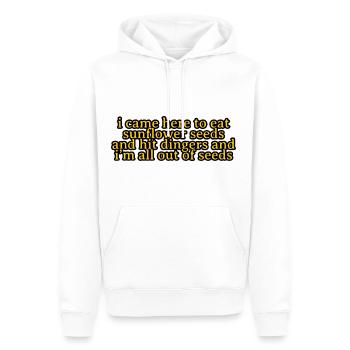 Je suis venu ici pour manger des graines de tournesol et frapper des dingers - Sweat à capuche Premium bio Homme - blanc - Devant - Nico (187cm)