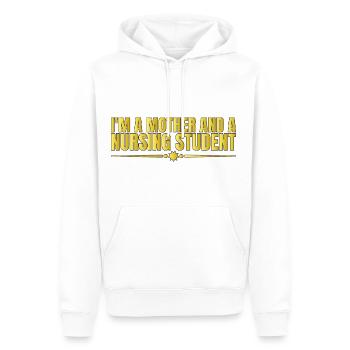 Je suis une mère et une étudiante infirmière 4 - Sweat à capuche Premium bio Homme - blanc - Devant - Nico (187cm)