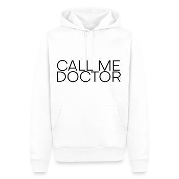 Appelez-moi Docteur 10 - Sweat à capuche Premium bio Homme - blanc - Devant - Nico (187cm)