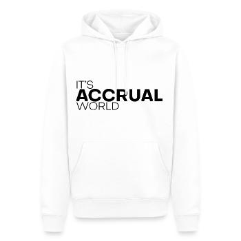 C’est Accrual World 4 - Sweat à capuche Premium bio Homme - blanc - Devant - Nico (187cm)