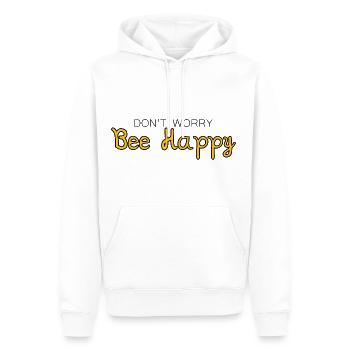 Don't Worry Bee Happy 27 - Men’s Premium Organic Hoodie - white - Front - Nico (187cm)