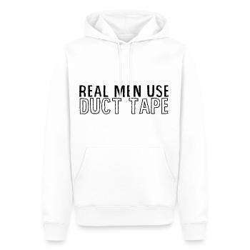 Les vrais hommes utilisent du ruban adhésif - Sweat à capuche Premium bio Homme - blanc - Devant - Nico (187cm)