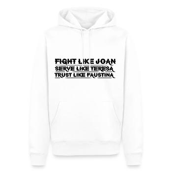 Fight Like Joan Serve Like Teresa 4 - Männer Premium Bio Hoodie - Weiß - Vorne - Nico (187cm)