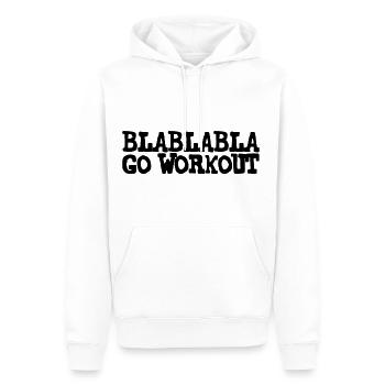 Blablabla Go Workout - Männer Premium Bio Hoodie - Weiß - Vorne - Nico (187cm)