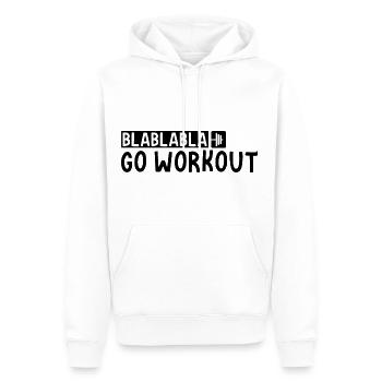 Blablabla Go Workout 3 - Männer Premium Bio Hoodie - Weiß - Vorne - Nico (187cm)