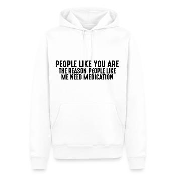 Les gens comme vous sont la raison 4 - Sweat à capuche Premium bio Homme - blanc - Devant - Nico (187cm)