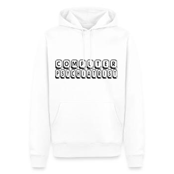Psychiatre en informatique - Sweat à capuche Premium bio Homme - blanc - Devant - Nico (187cm)