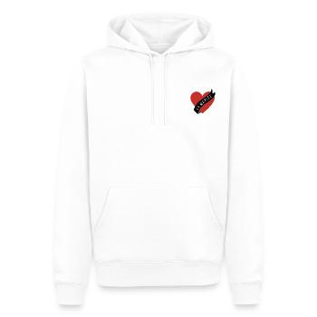 La mariée cœur rouge et ruban - Sweat à capuche Premium bio Homme - blanc - Devant - Nico (187cm)