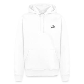 Florian - Men’s Premium Organic Hoodie - white - Front - Nico (187cm)