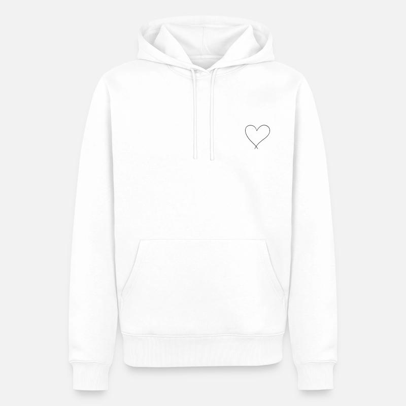 Cœur. - Sweat à capuche Premium bio Homme - blanc