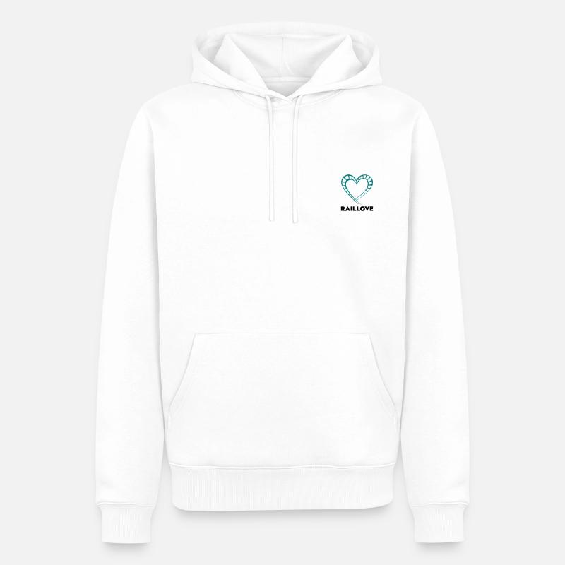 Rail Love Light - Männer Premium Bio Hoodie - Weiß