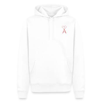 T-shirt en forme de cœur avec « A » – élégant et confortable ! - Sweat à capuche Premium bio Homme - blanc - Devant - Nico (187cm)