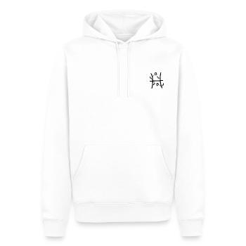 Signe floral minimaliste Poissons - Sweat à capuche Premium bio Homme - blanc - Devant - Nico (187cm)