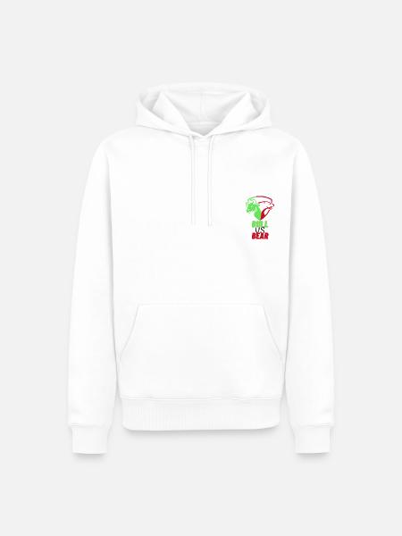 Bulle/Bär Logo - Männer Premium Bio Hoodie - Weiß