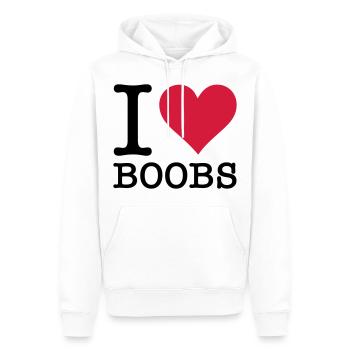 Ich liebe Titten - Männer Premium Bio Hoodie - Weiß - Vorne - Nico (187cm)
