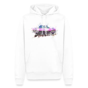Cadillac Auto USA Amerika Oldtimer Vintage pink - Männer Premium Bio Hoodie - Weiß - Vorne - Nico (187cm)