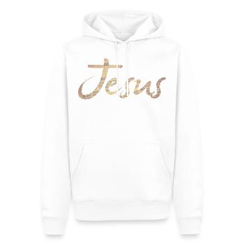 Jesus - Men’s Premium Organic Hoodie - white - Front - Nico (187cm)