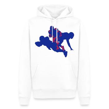 joueur football americain usa dessin - Sweat à capuche Premium bio Homme - blanc - Devant - Nico (187cm)