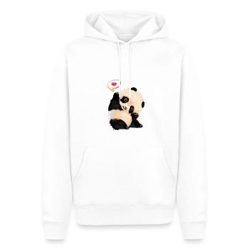 Bébé panda mignon - Sweat à capuche Premium bio Homme - blanc - Devant - Nico (187cm)