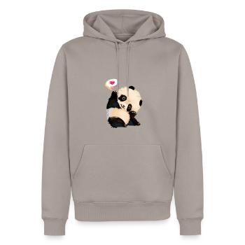 Netter Baby Panda - Männer Premium Bio Hoodie - Taupe - Vorne - Nico (187cm)
