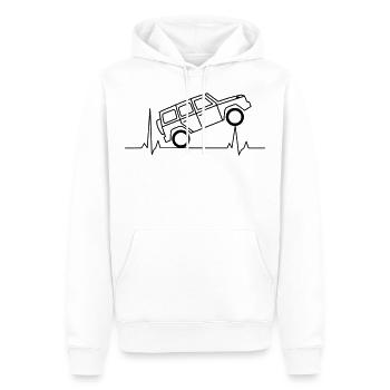 Battement de cœur ECG Classe G hors route - Sweat à capuche Premium bio Homme - blanc - Devant - Nico (187cm)