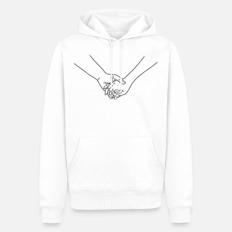Händchen halten - Männer Premium Bio Hoodie - Weiß