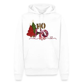Ho Ho Ho Weinachts Frohes Fest Weihnachten - Männer Premium Bio Hoodie - Weiß - Vorne - Nico (187cm)