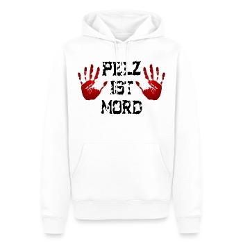 Pelz ist Mord - Männer Premium Bio Hoodie - Weiß - Vorne - Nico (187cm)