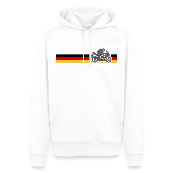 motos drapeaux allemagne moto - Sweat à capuche Premium bio Homme - blanc - Devant - Nico (187cm)