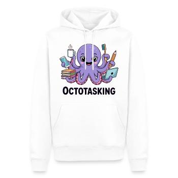 Octotasking Krake im Multitasking Modus - Männer Premium Bio Hoodie - Weiß - Vorne - Nico (187cm)