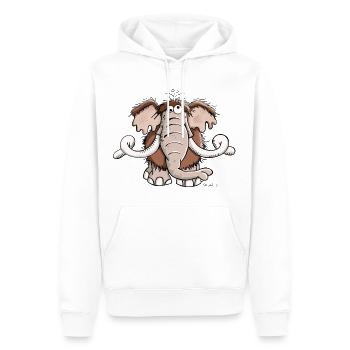 Das Mammut - Männer Premium Bio Hoodie - Weiß - Vorne - Nico (187cm)