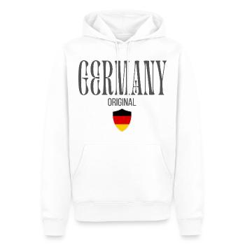 Drapeau de l’Allemagne, fabriqué en Allemagne - Sweat à capuche Premium bio Homme - blanc - Devant - Nico (187cm)