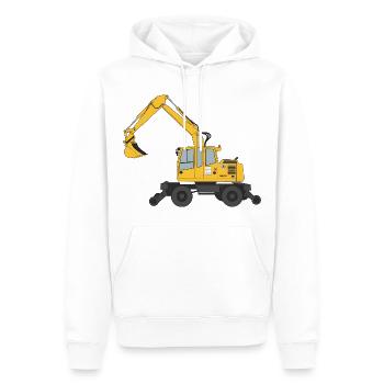 Excavatrice routière Construction de rails pour excavatrice - Sweat à capuche Premium bio Homme - blanc - Devant - Nico (187cm)