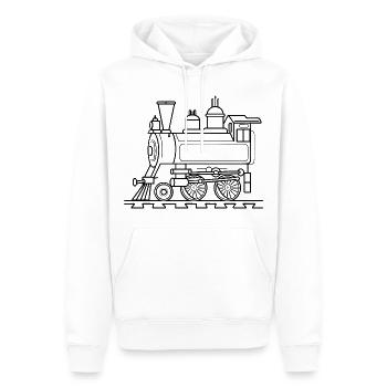 Style de bande dessinée ferroviaire - Sweat à capuche Premium bio Homme - blanc - Devant - Nico (187cm)