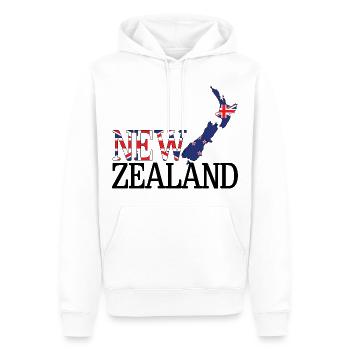 Neuseeland-Landkarte Neuseeländische Flagge - Männer Premium Bio Hoodie - Weiß - Vorne - Nico (187cm)