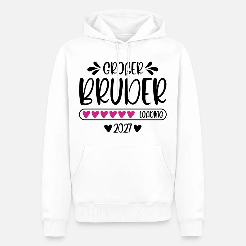 Großer Bruder 2027 loading Herzchen Ladebalken - Männer Premium Bio Hoodie - Weiß